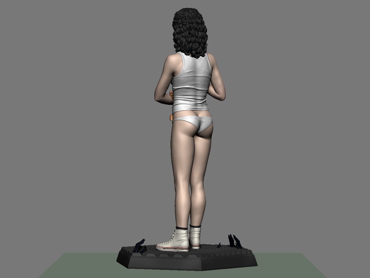 Ripley statue of woman holding cat 3D print model_6