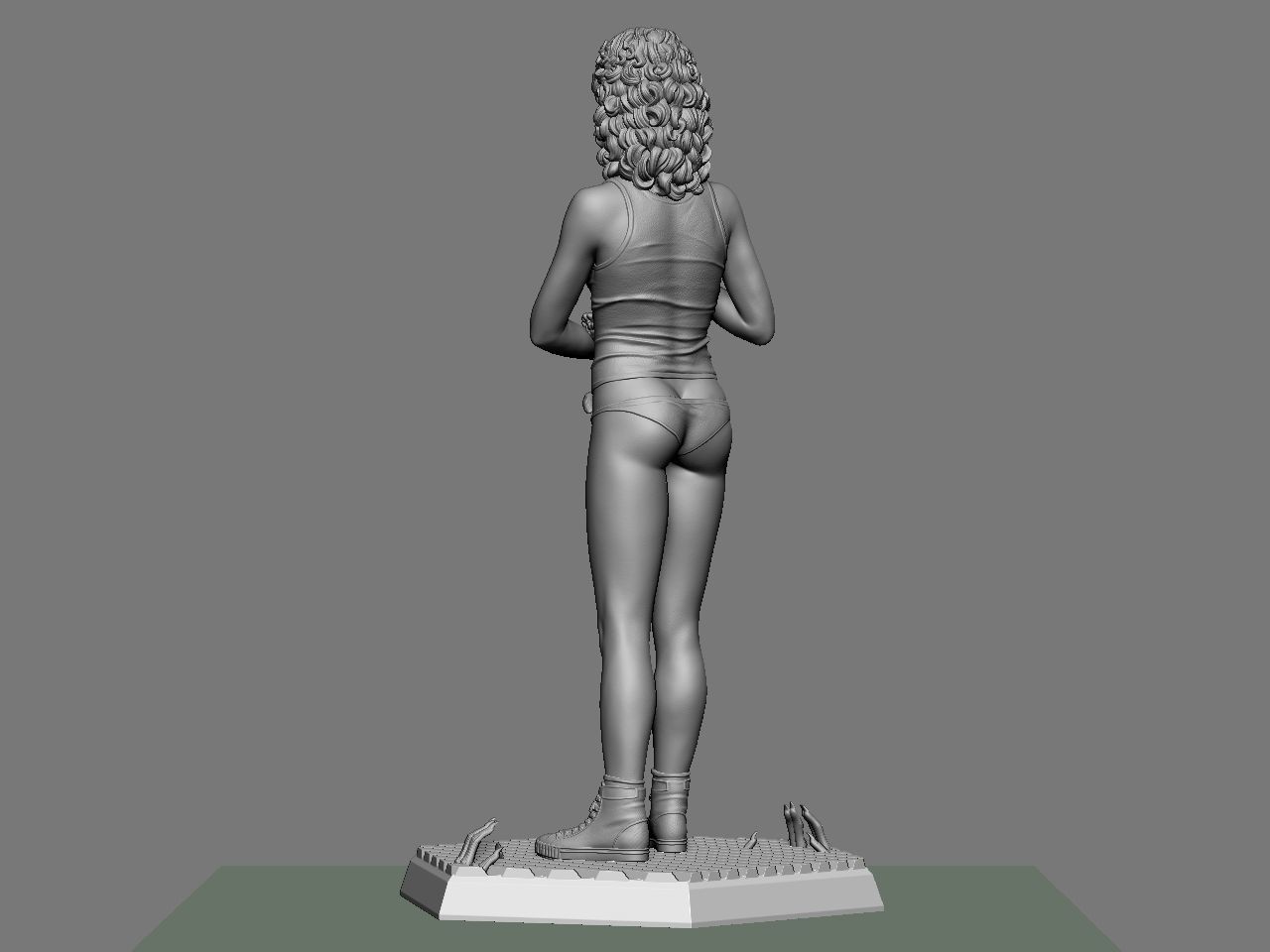 Ripley statue of woman holding cat 3D print model_7