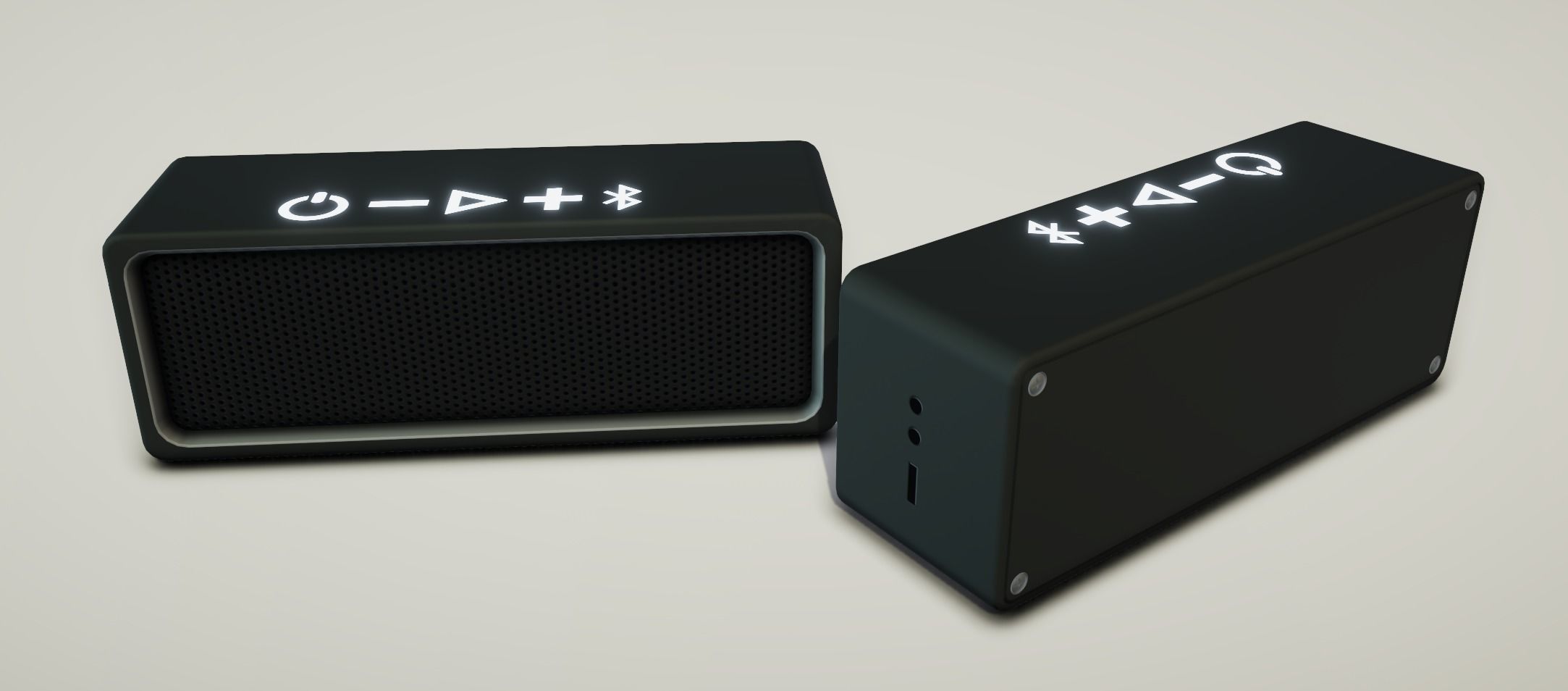 Bluetooth Speaker Pack Low-poly 3D model_3