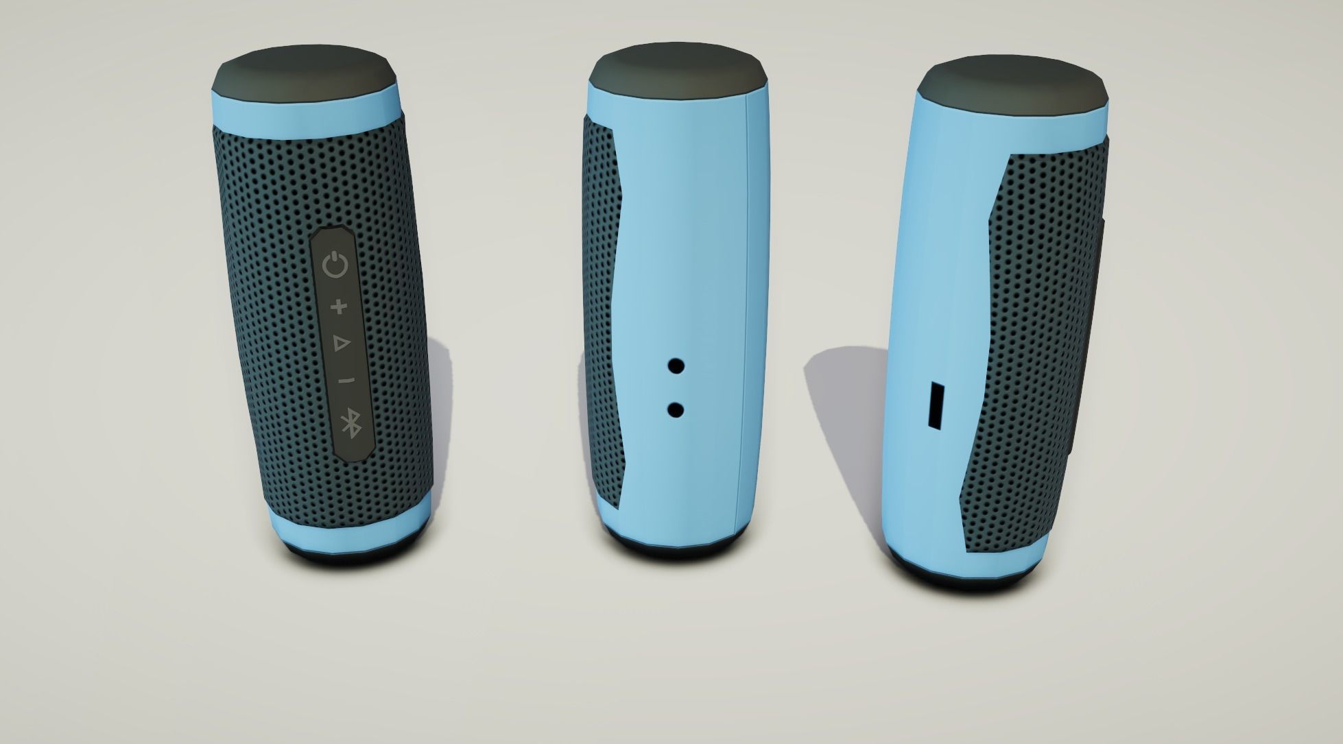 Bluetooth Speaker Pack Low-poly 3D model_1