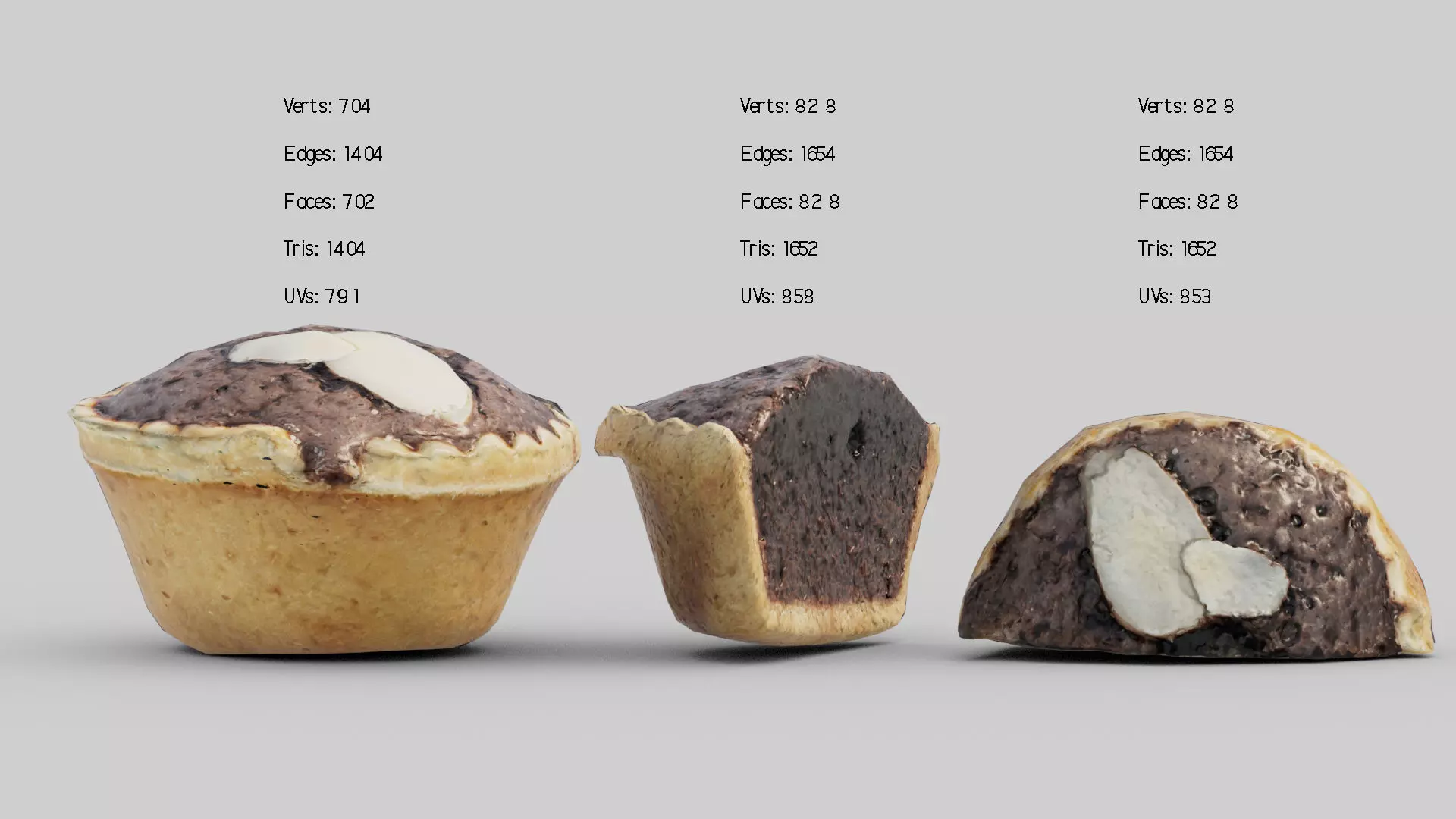 Chocolate Tart Low-poly 3D model