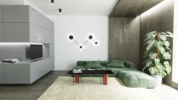 Living Room Low-poly 3D model