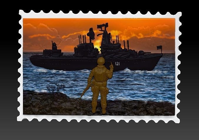 russian warship fuck you 3D print model