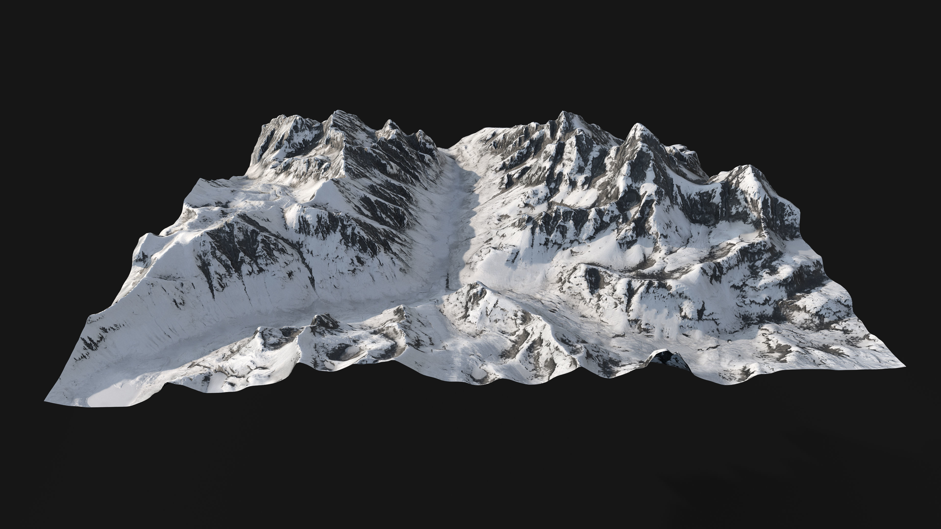 Snowy Mountain Low-poly 3D model_1