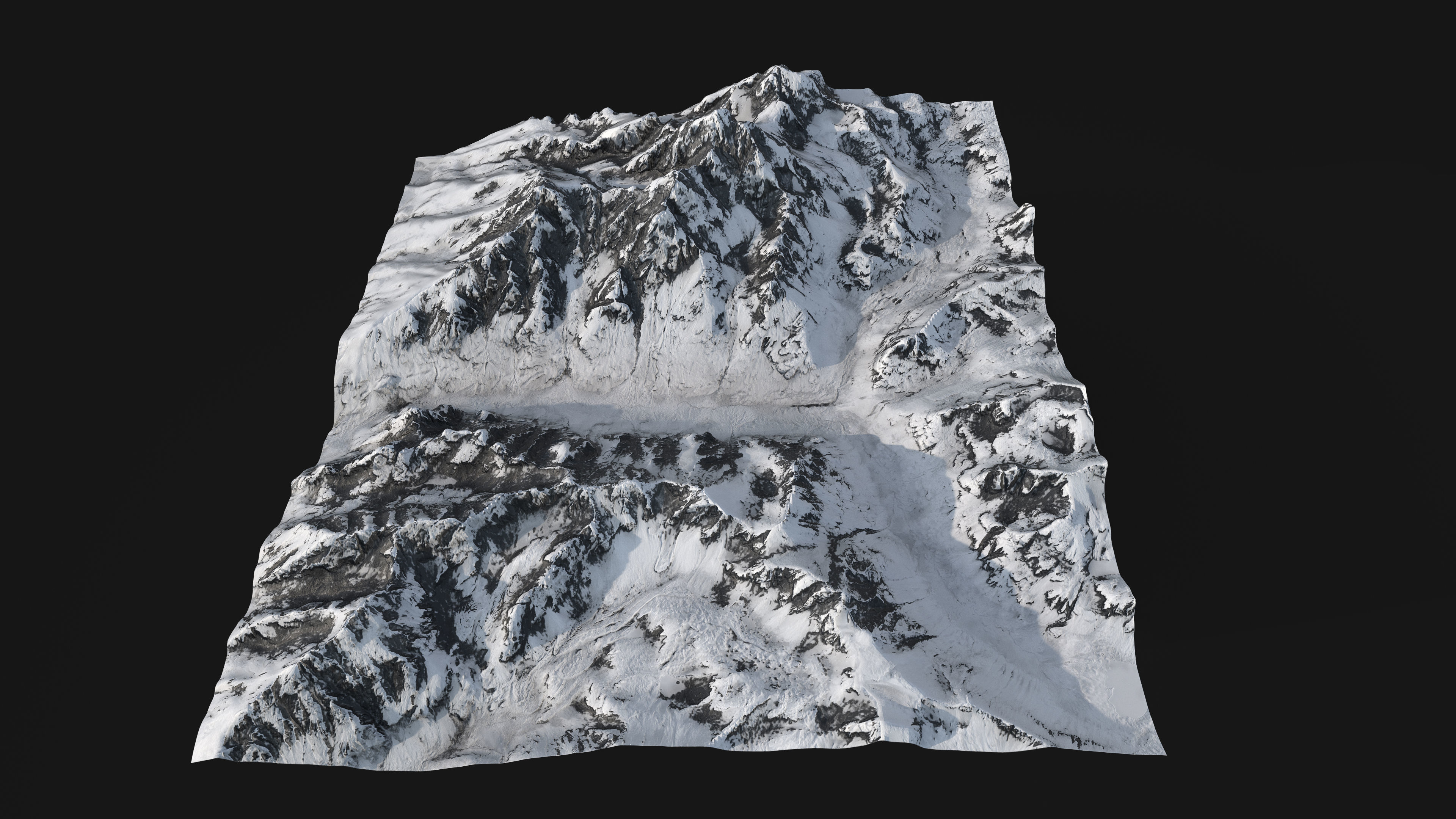 Snowy Mountain Low-poly 3D model_2