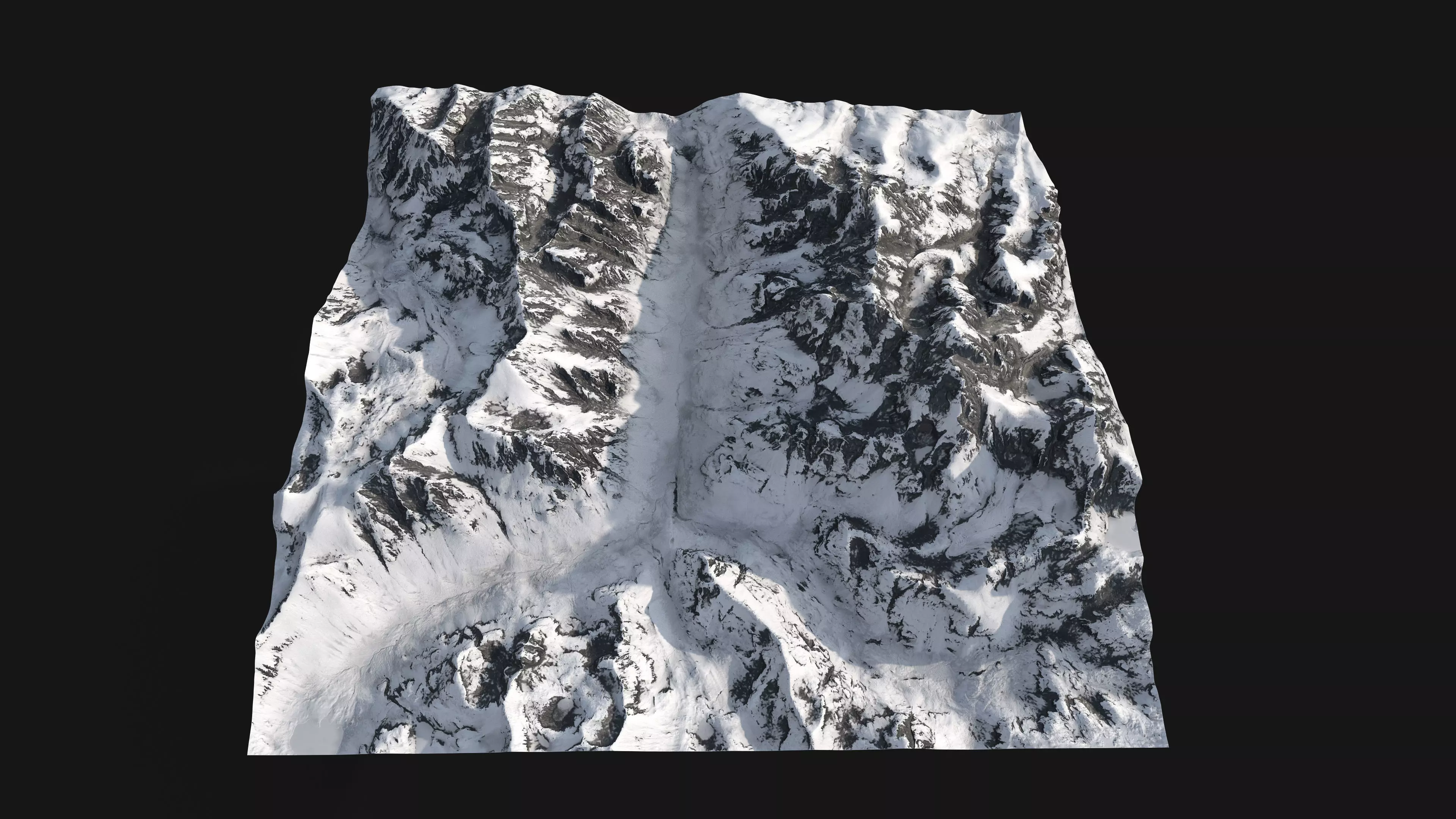 Snowy Mountain Low-poly 3D model_0