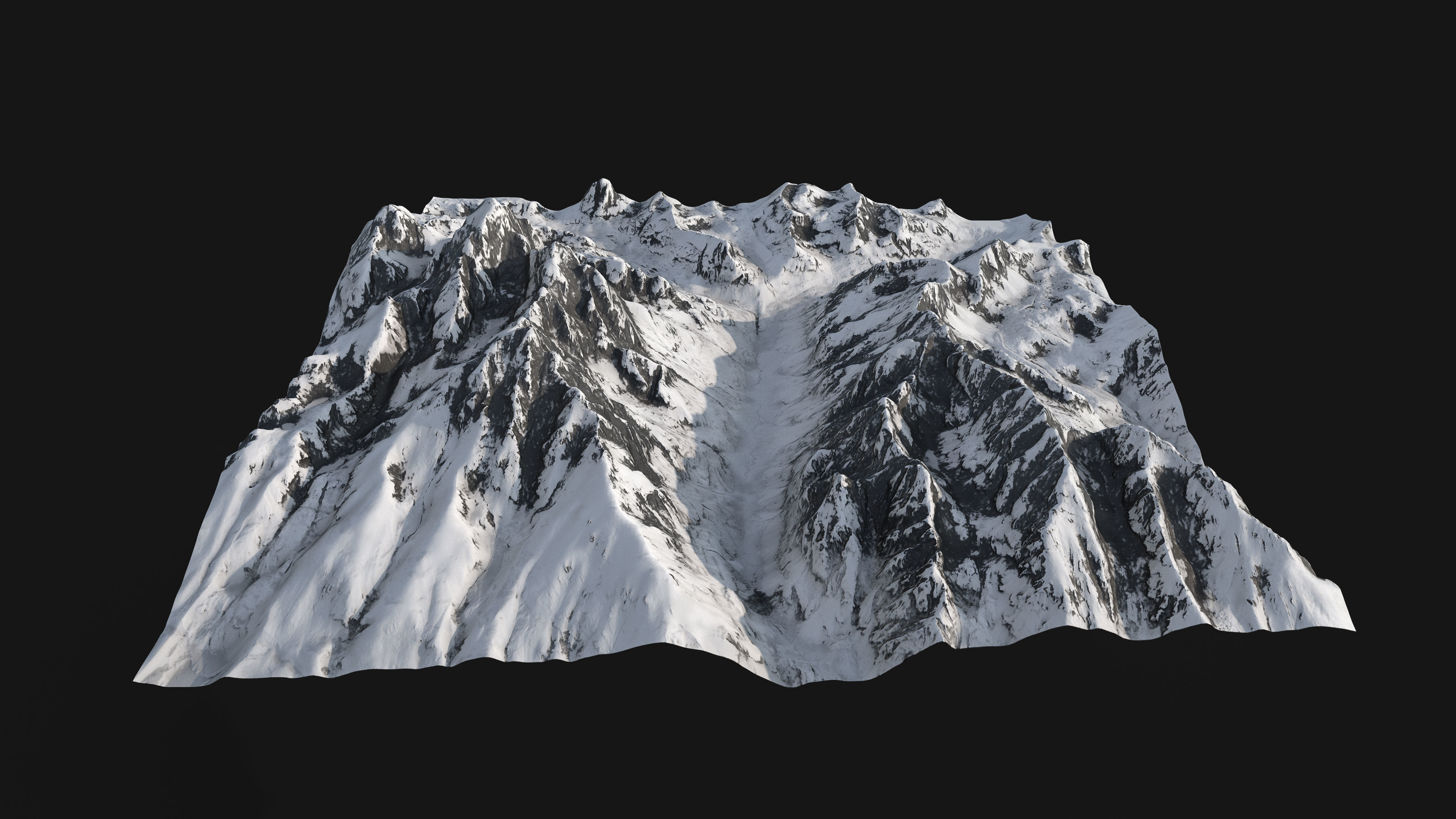 Snowy Mountain Low-poly 3D model_3