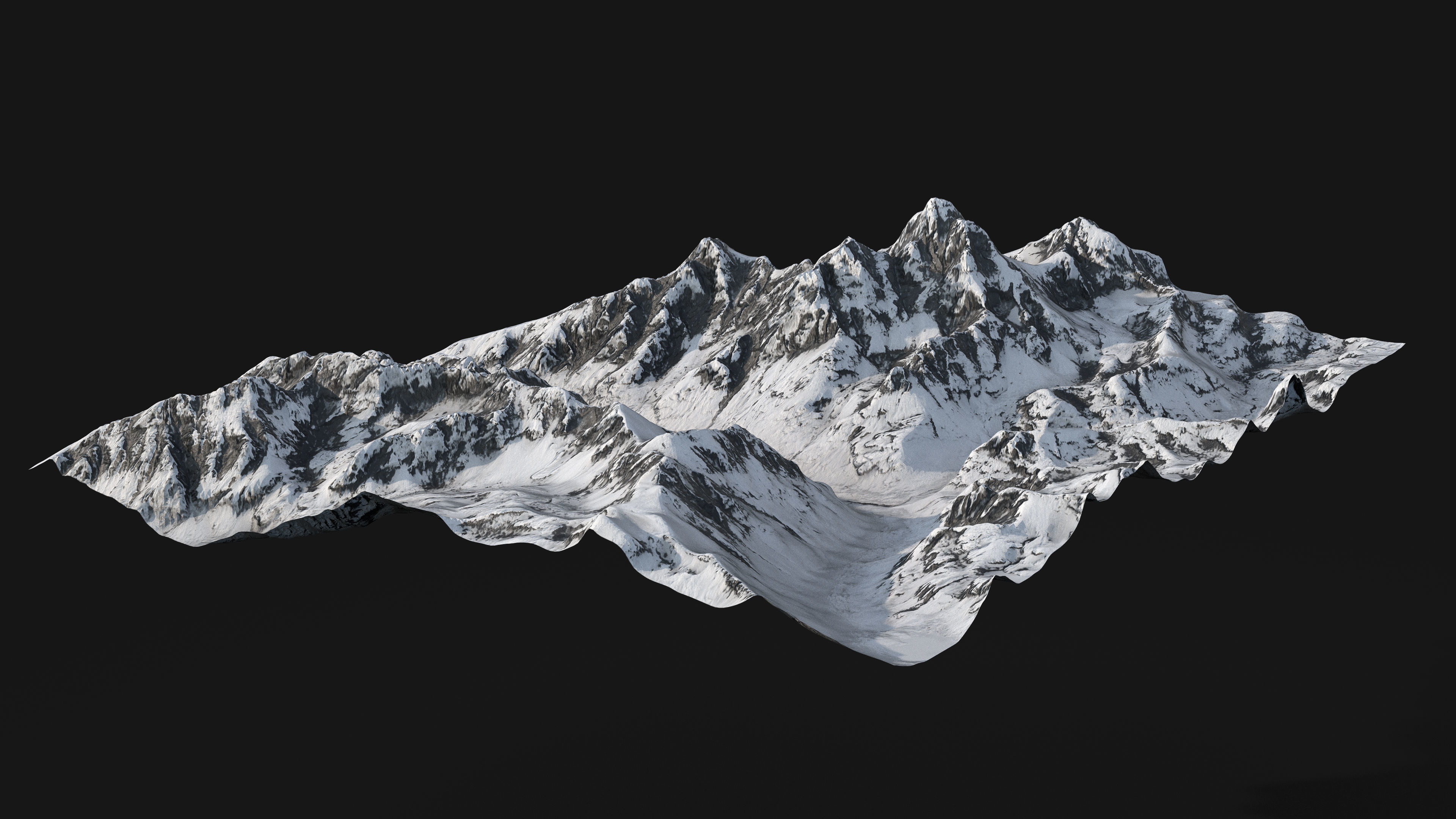 Snowy Mountain Low-poly 3D model_4