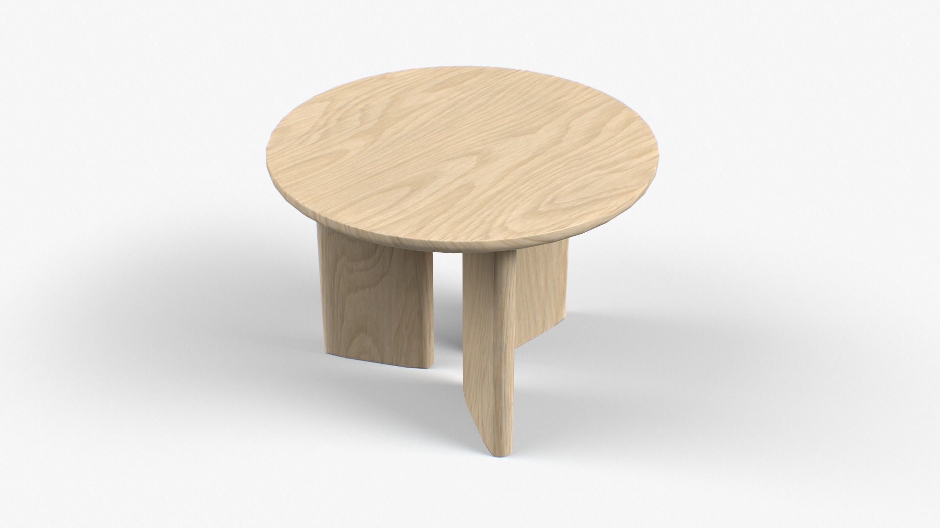 Morro low Table in medium oak Low-poly 3D model_3