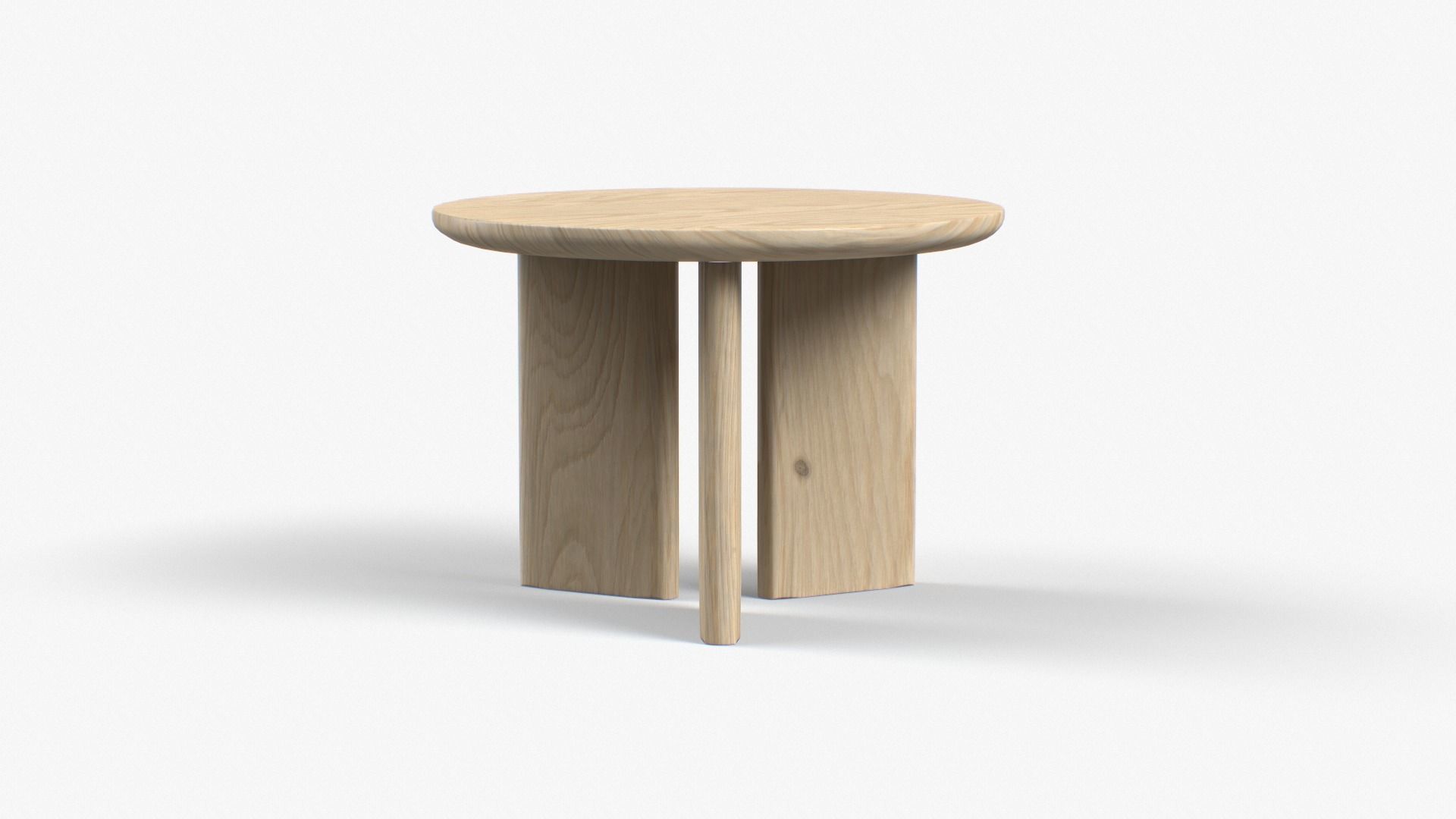 Morro low Table in medium oak Low-poly 3D model_4