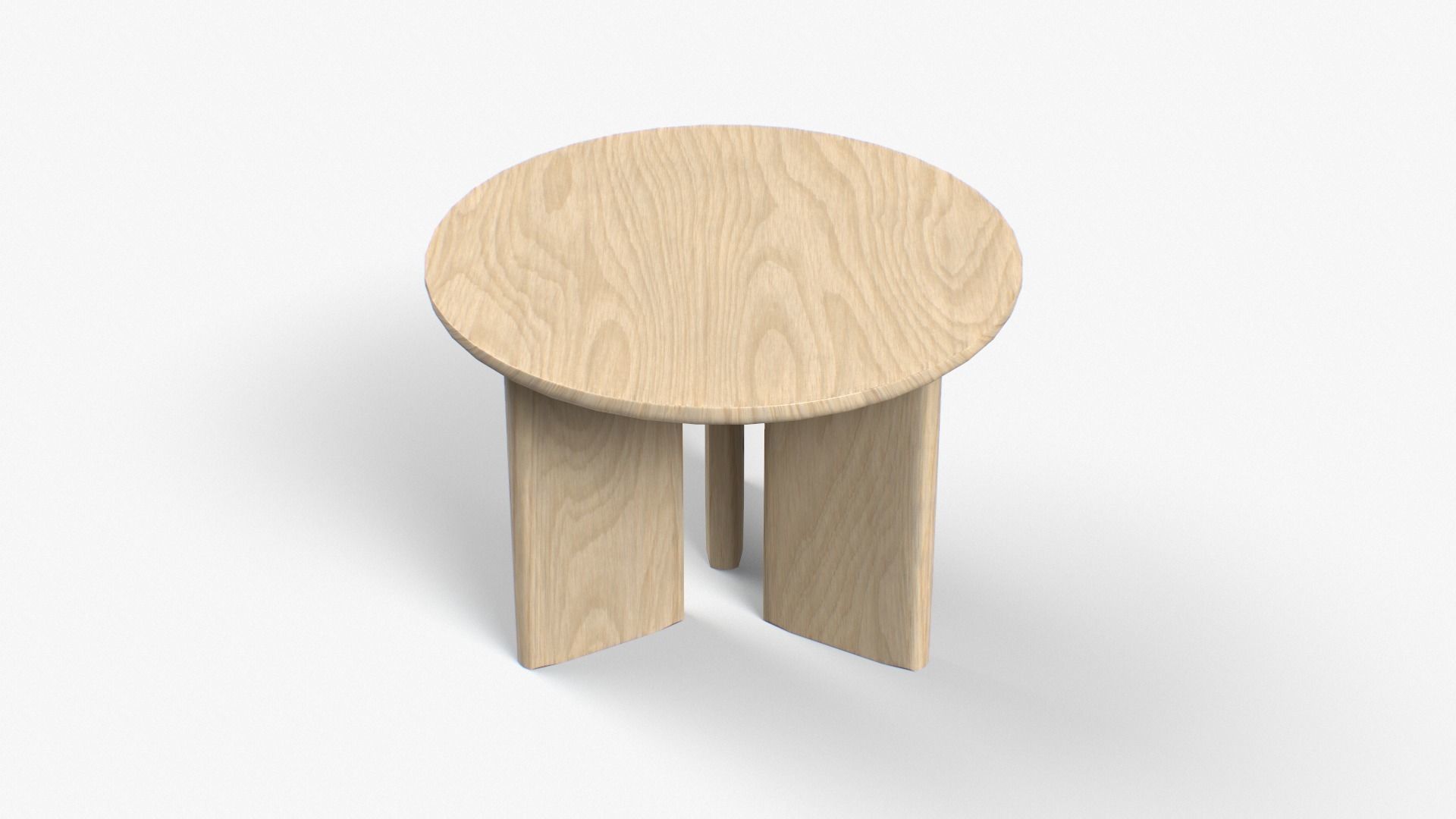 Morro low Table in medium oak Low-poly 3D model_2