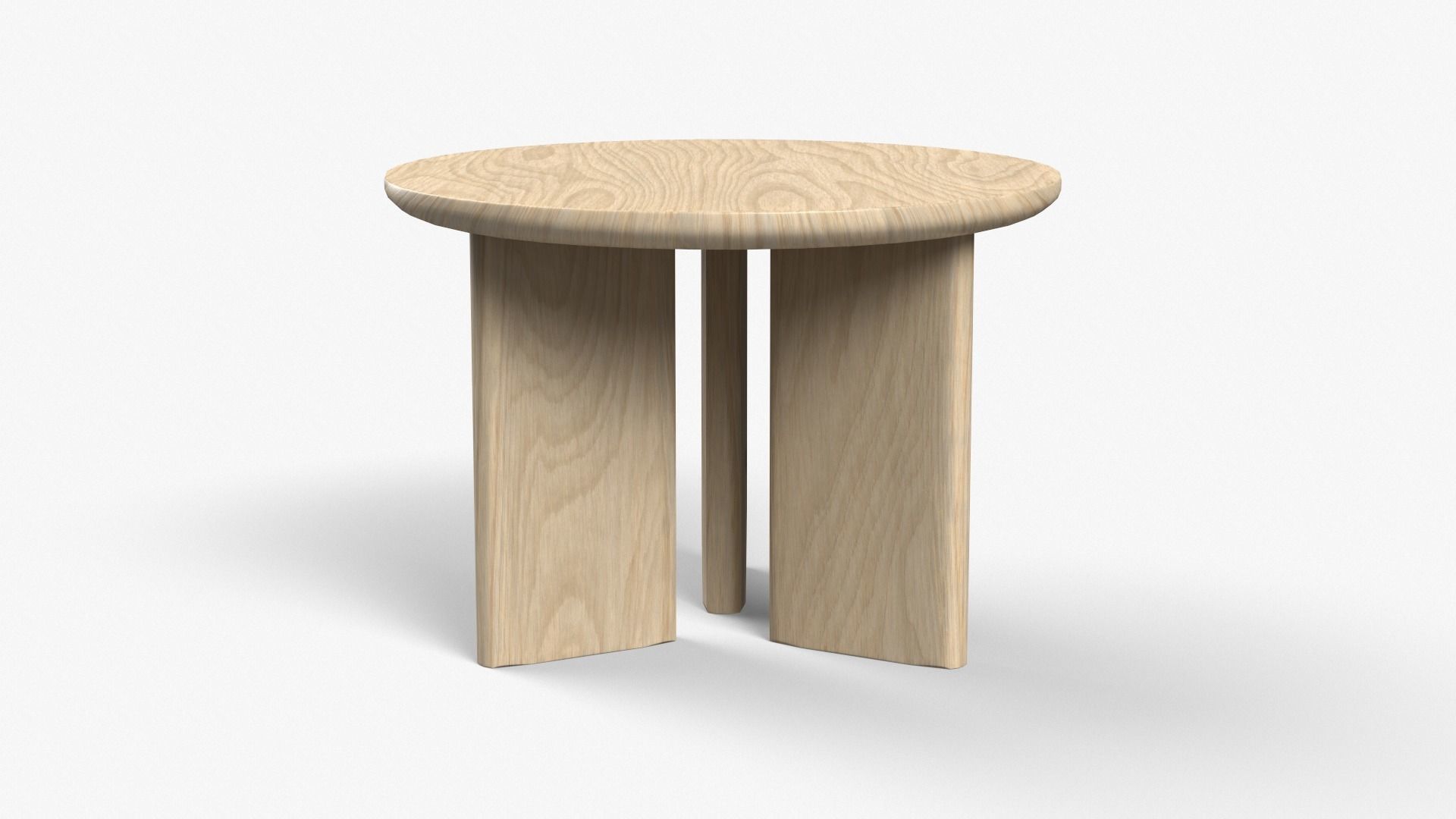 Morro low Table in medium oak Low-poly 3D model_1