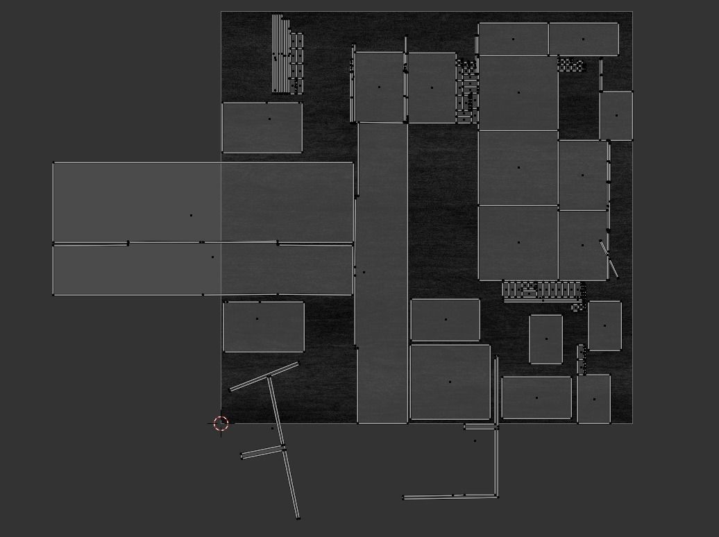 TV Bench Low-poly 3D model_8