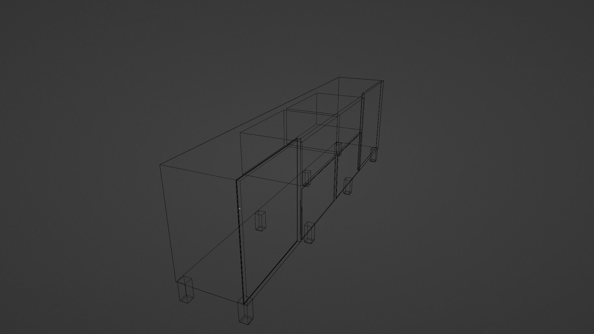 TV Bench Low-poly 3D model_6