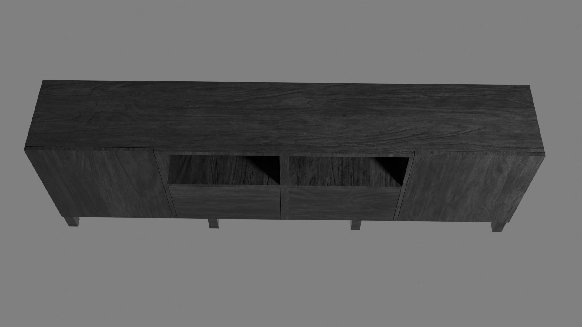 TV Bench Low-poly 3D model_2