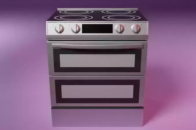 Double Door Stove Low-poly 3D model