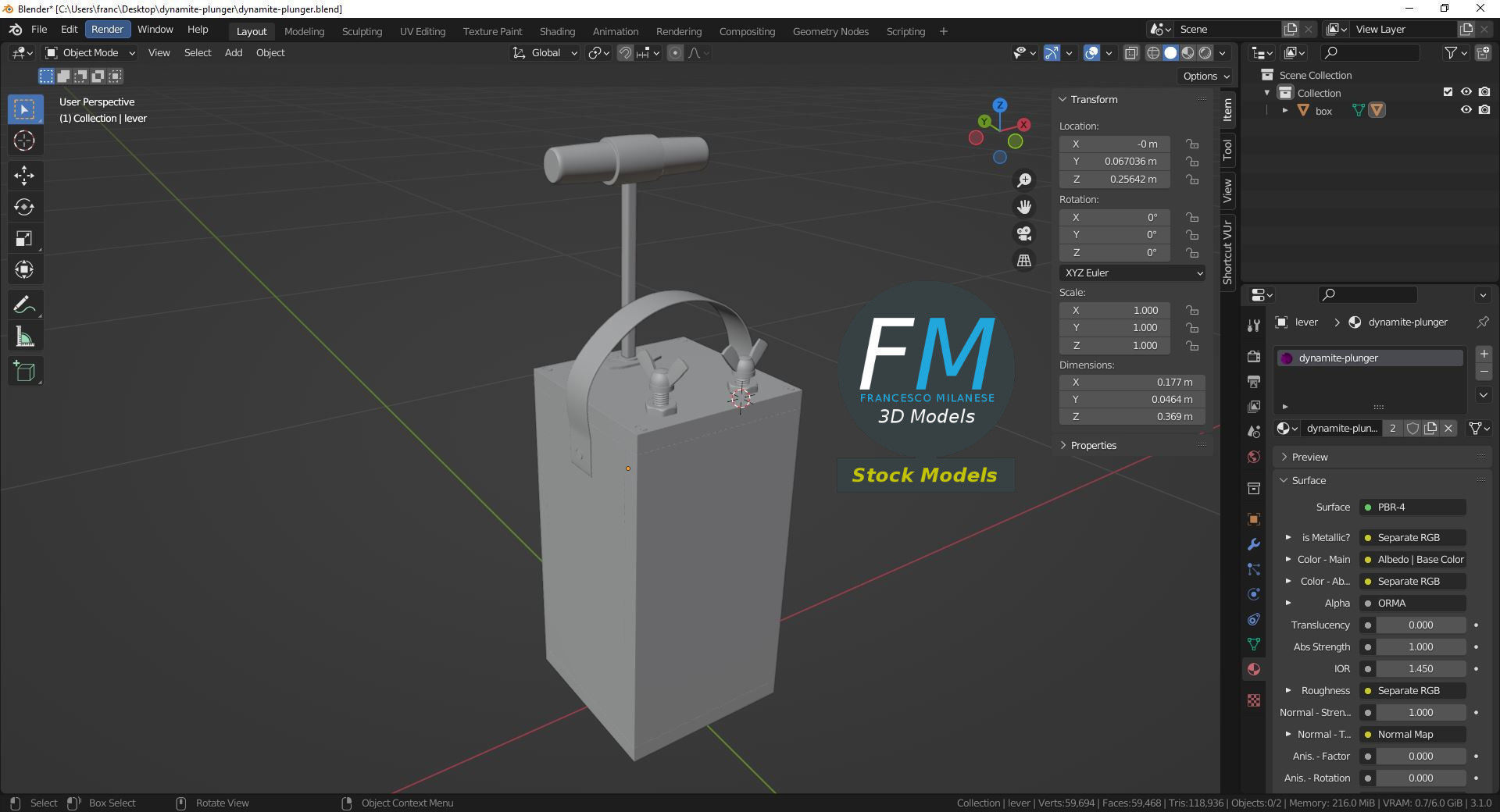 Dynamite plunger 3D model_9