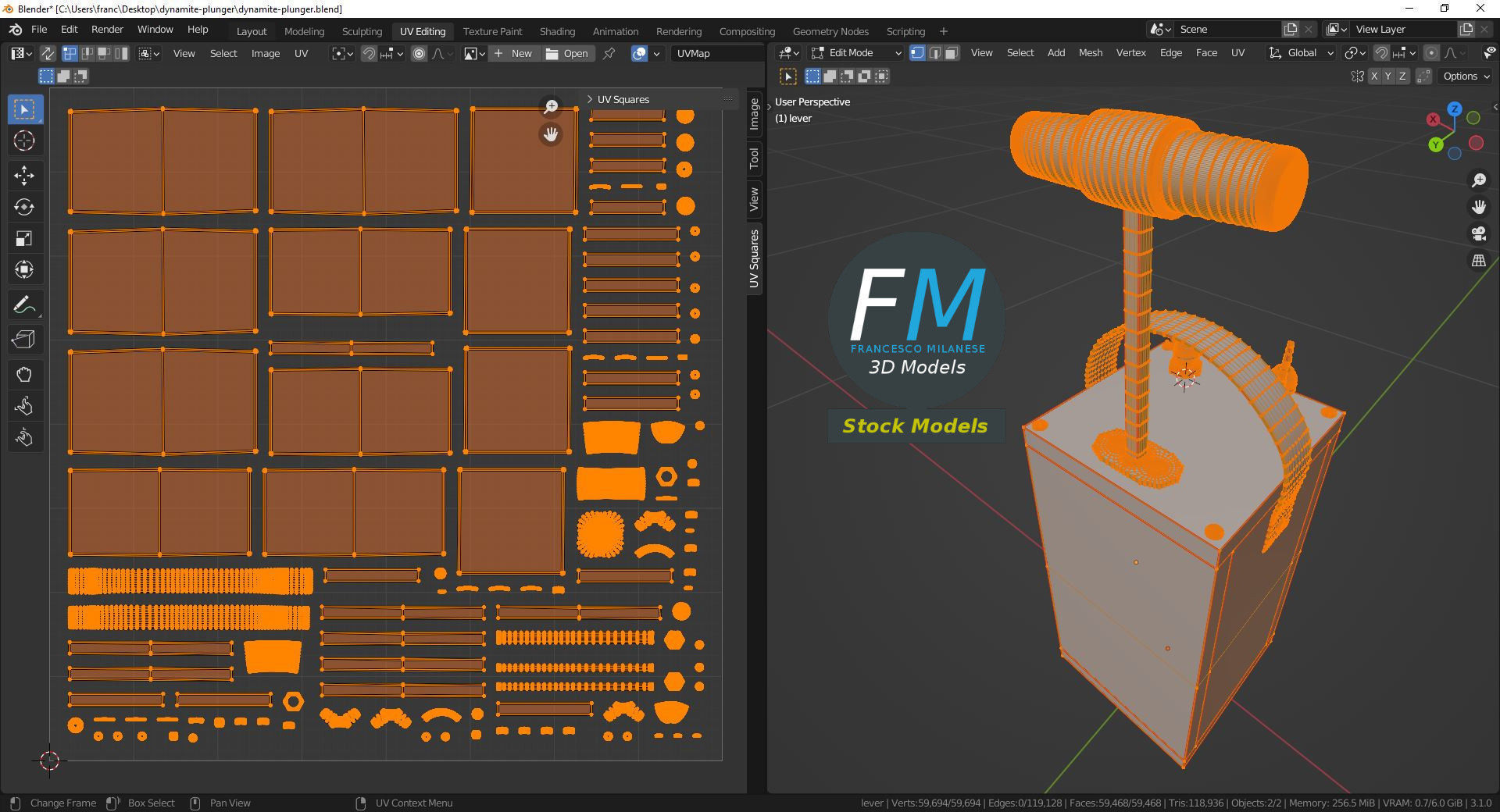 Dynamite plunger 3D model_10