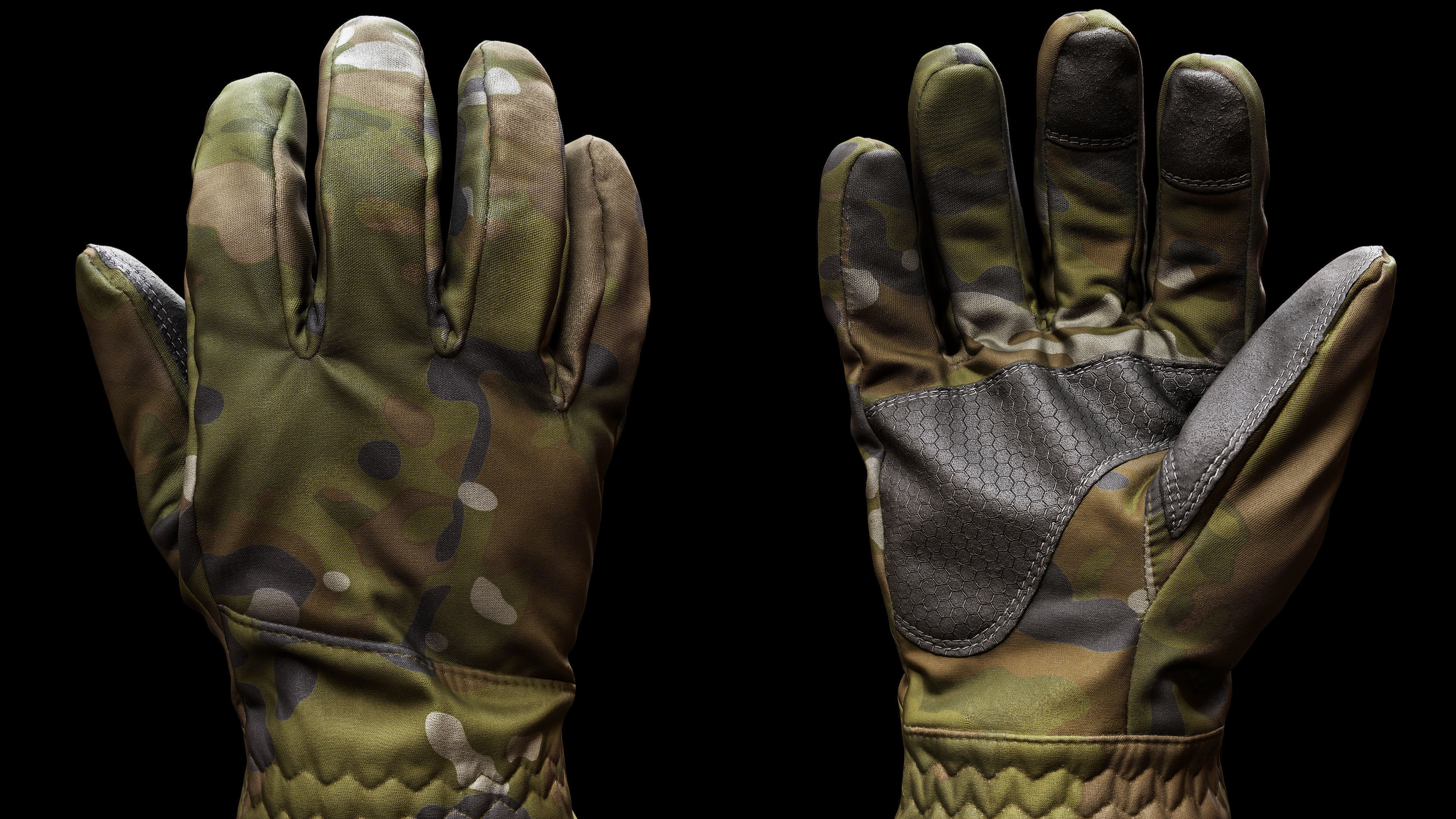 Winter Gloves 007 Low-poly 3D model_4