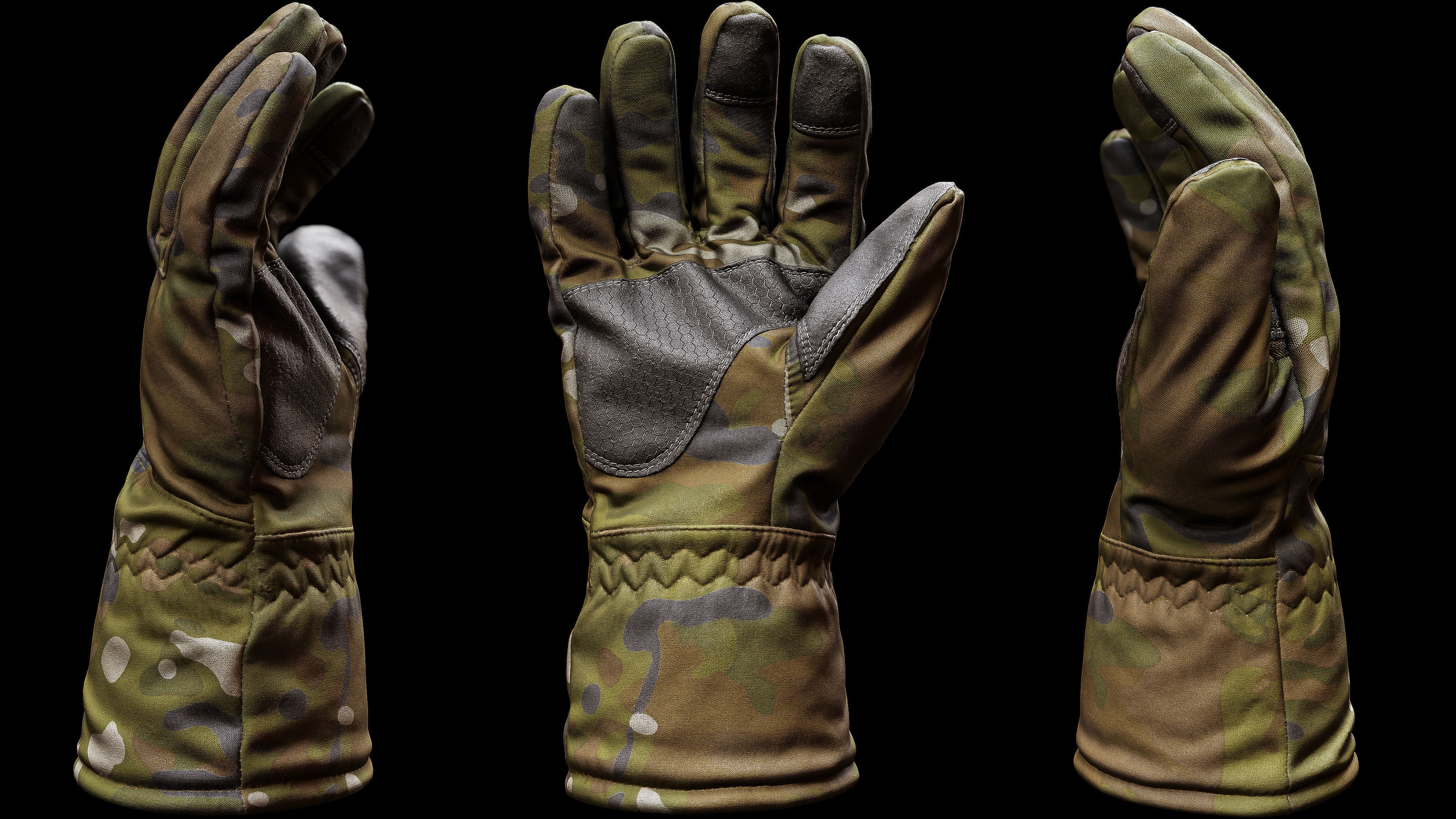 Winter Gloves 007 Low-poly 3D model_8