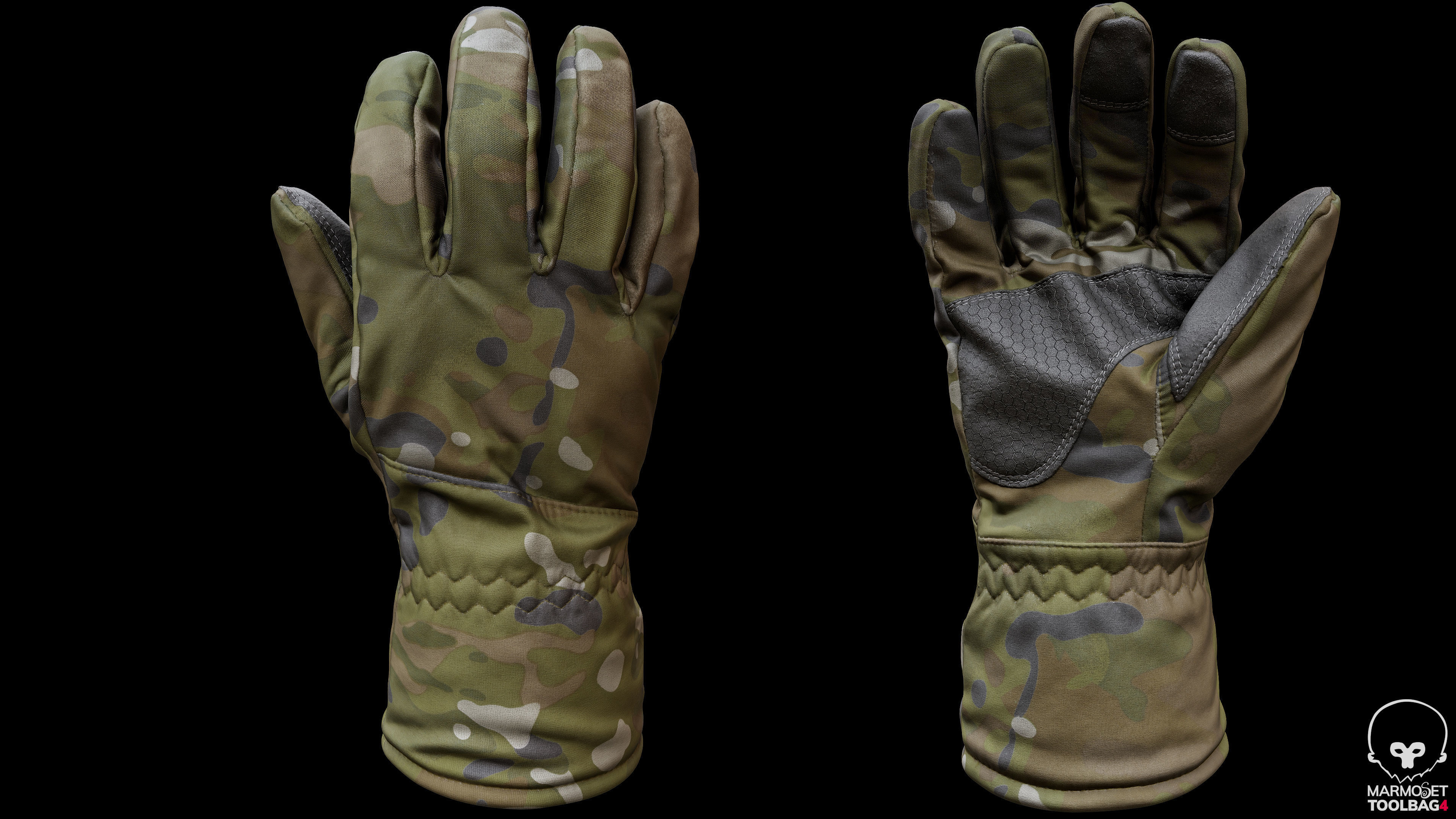 Winter Gloves 007 Low-poly 3D model_3