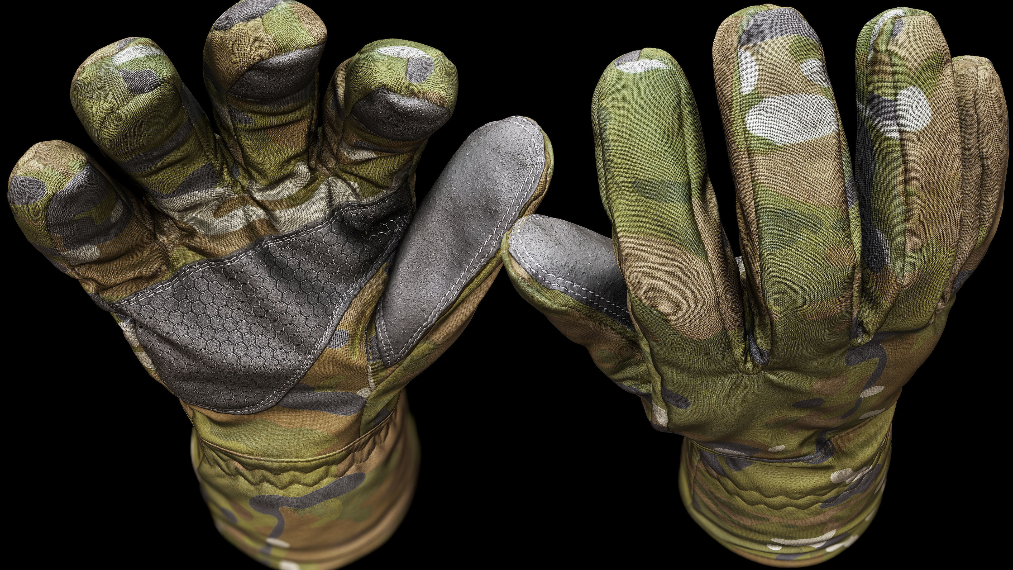 Winter Gloves 007 Low-poly 3D model_6