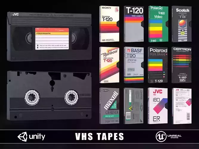 VHS Tapes Low-poly 3D model