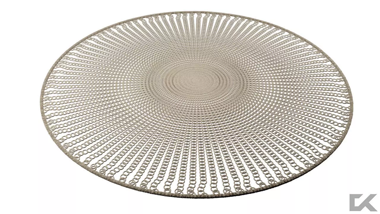 Carpet round table with circular pattern Free 3D model