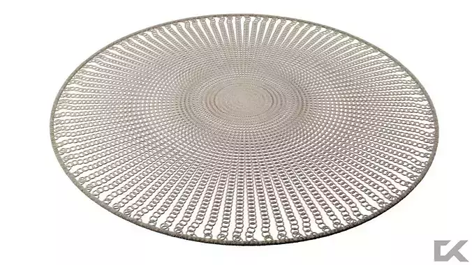 Carpet round table with circular pattern