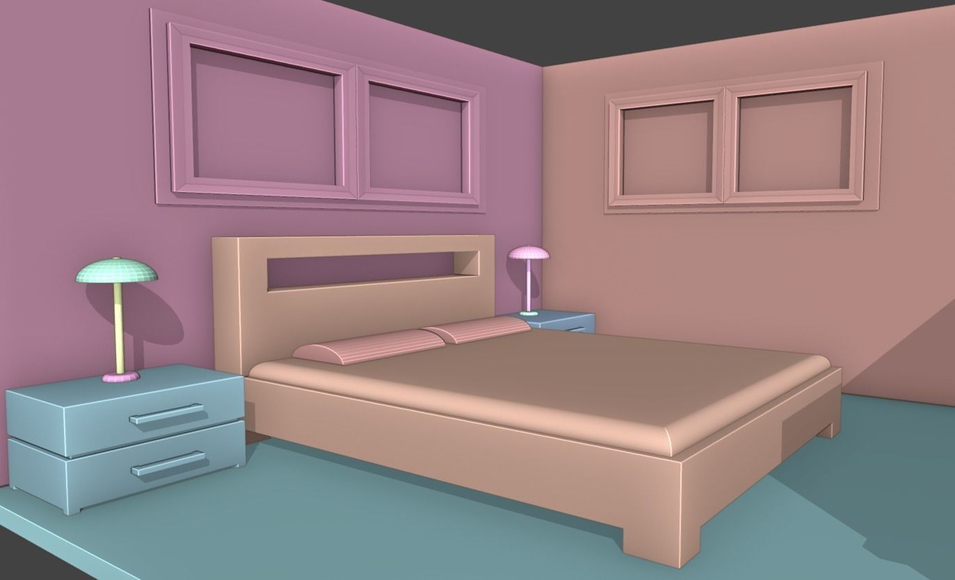 Simple House - Blender 3D - Architectural Low-poly 3D model_4