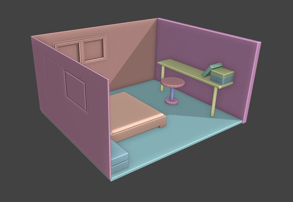 Simple House - Blender 3D - Architectural Low-poly 3D model_3