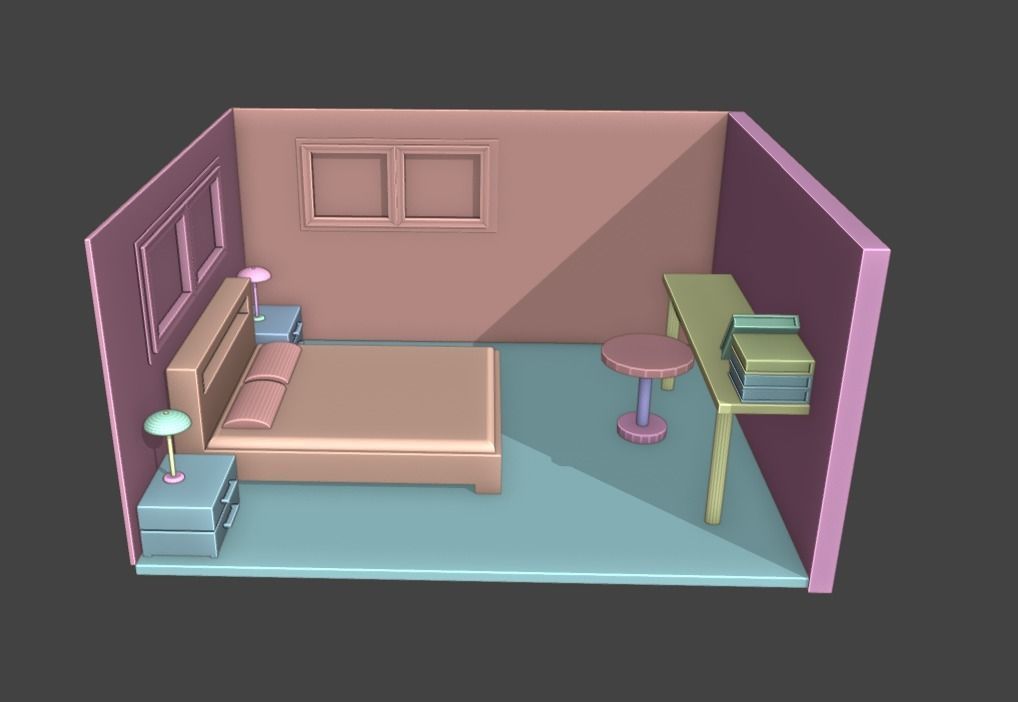 Simple House - Blender 3D - Architectural Low-poly 3D model_2
