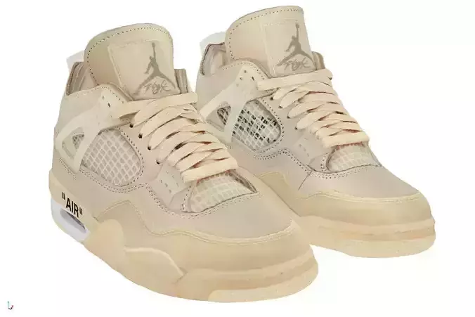 off-white x Nike Air Jordan 4  Retro Shoe 3D model
