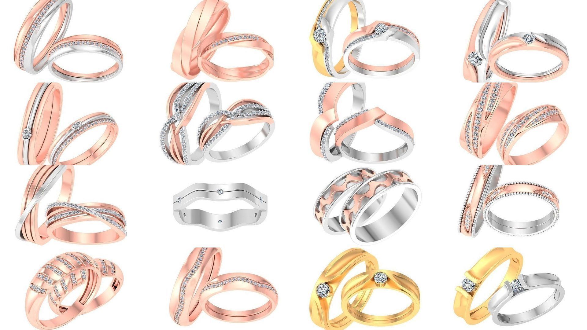 Pack 62 Couple Bands 3D Model Collection_3