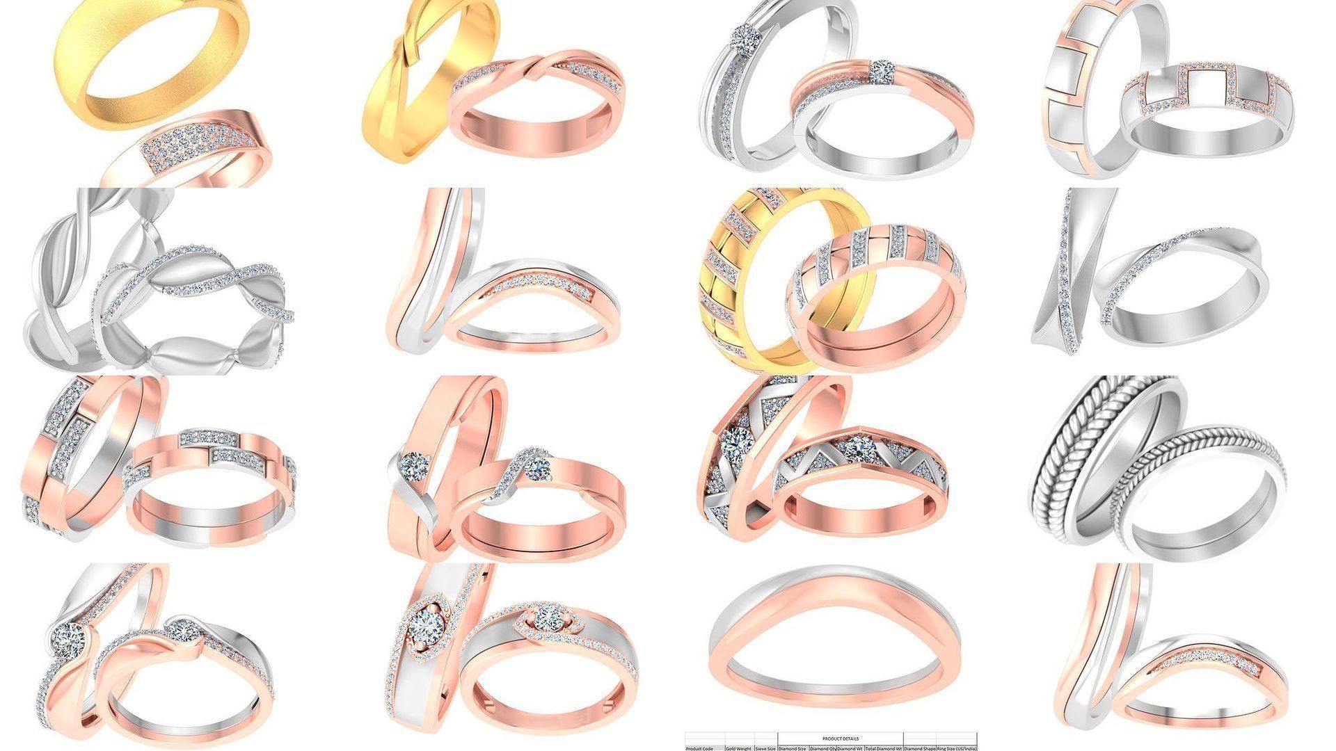 Pack 62 Couple Bands 3D Model Collection_5
