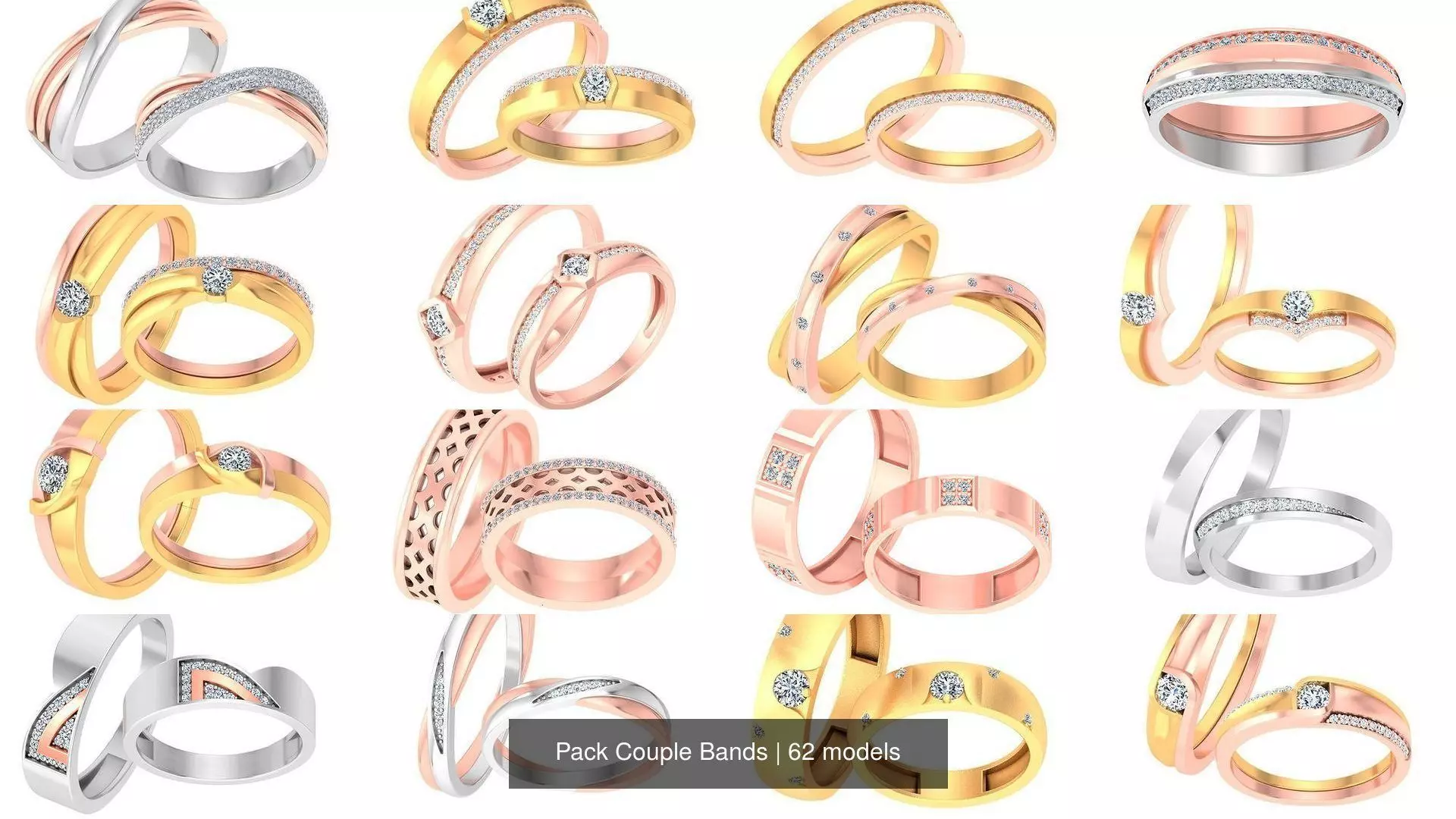 Pack 62 Couple Bands 3D Model Collection_0