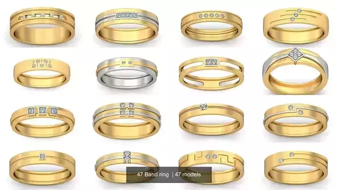 47 Band ring  3D Model Collection