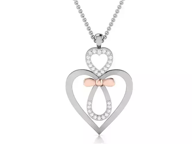 Women Heart Pendant 3dm STL OBJ FBX Render Details