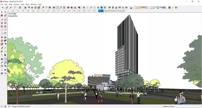 Sketchup Commercial Office Complex 254