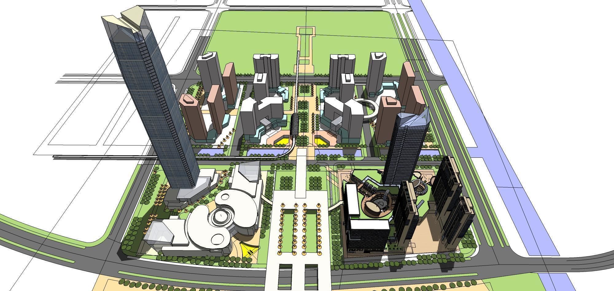 Sketchup Commercial Office Complex 256 3D model_7