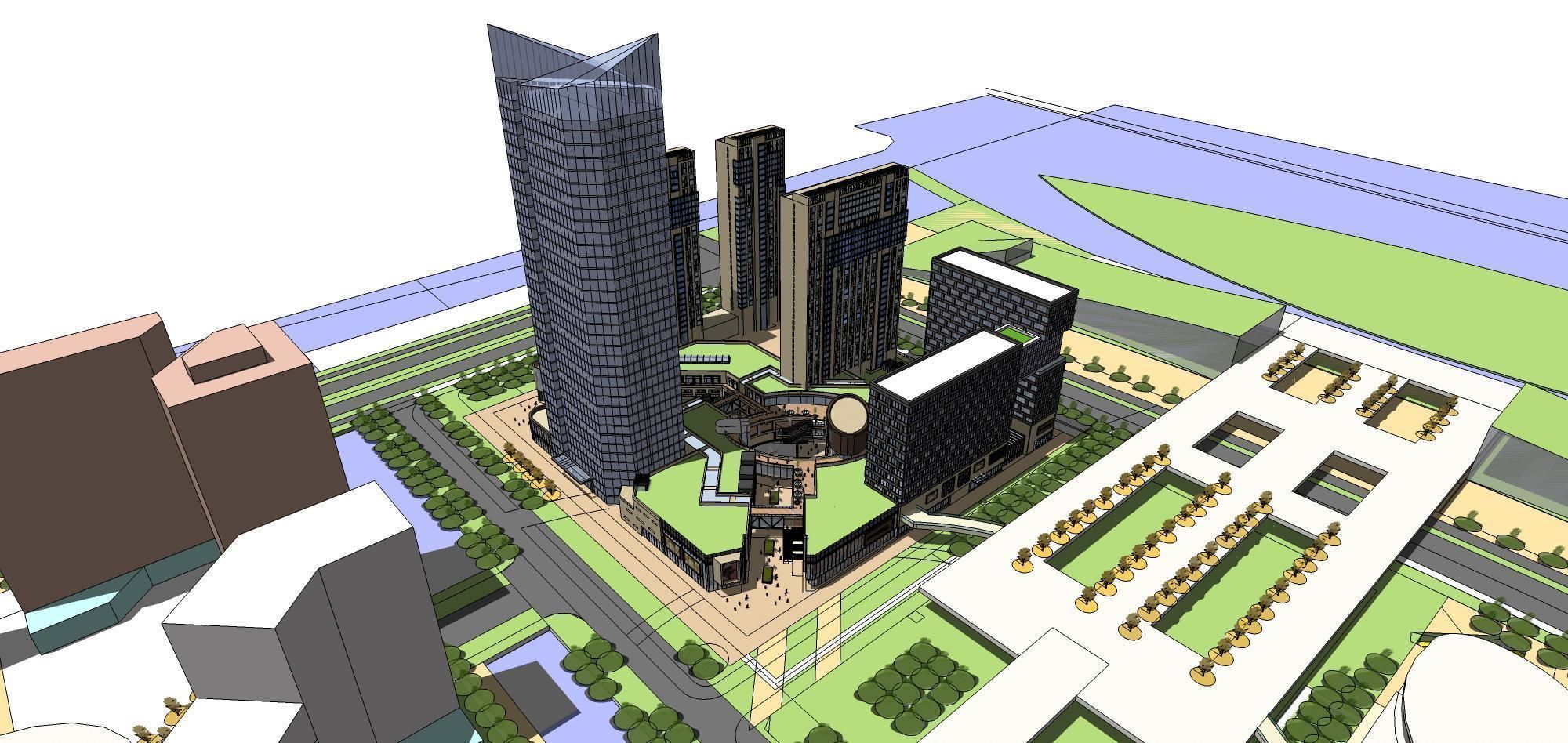 Sketchup Commercial Office Complex 256 3D model_10