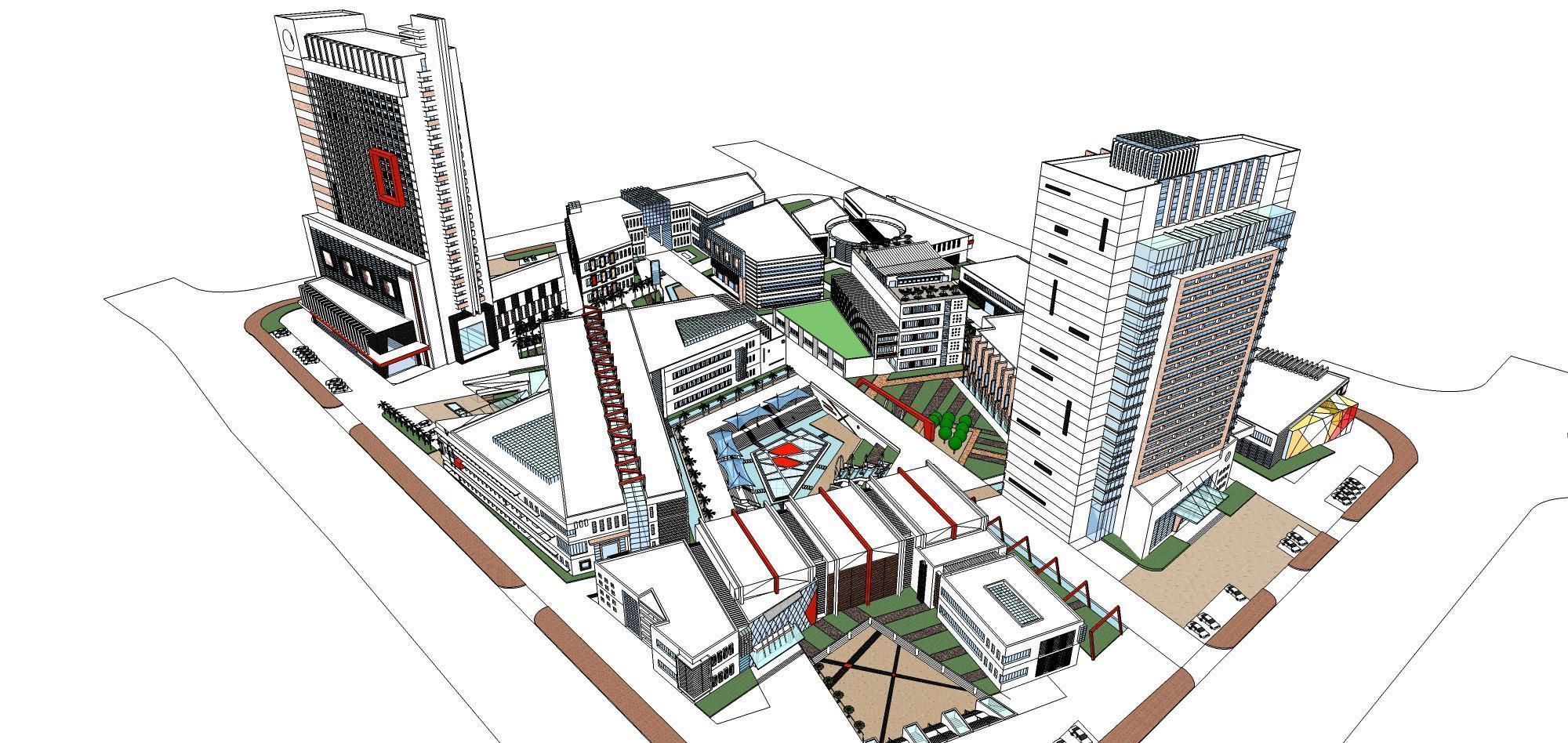 Sketchup Commercial Office Complex 258 3D model_7