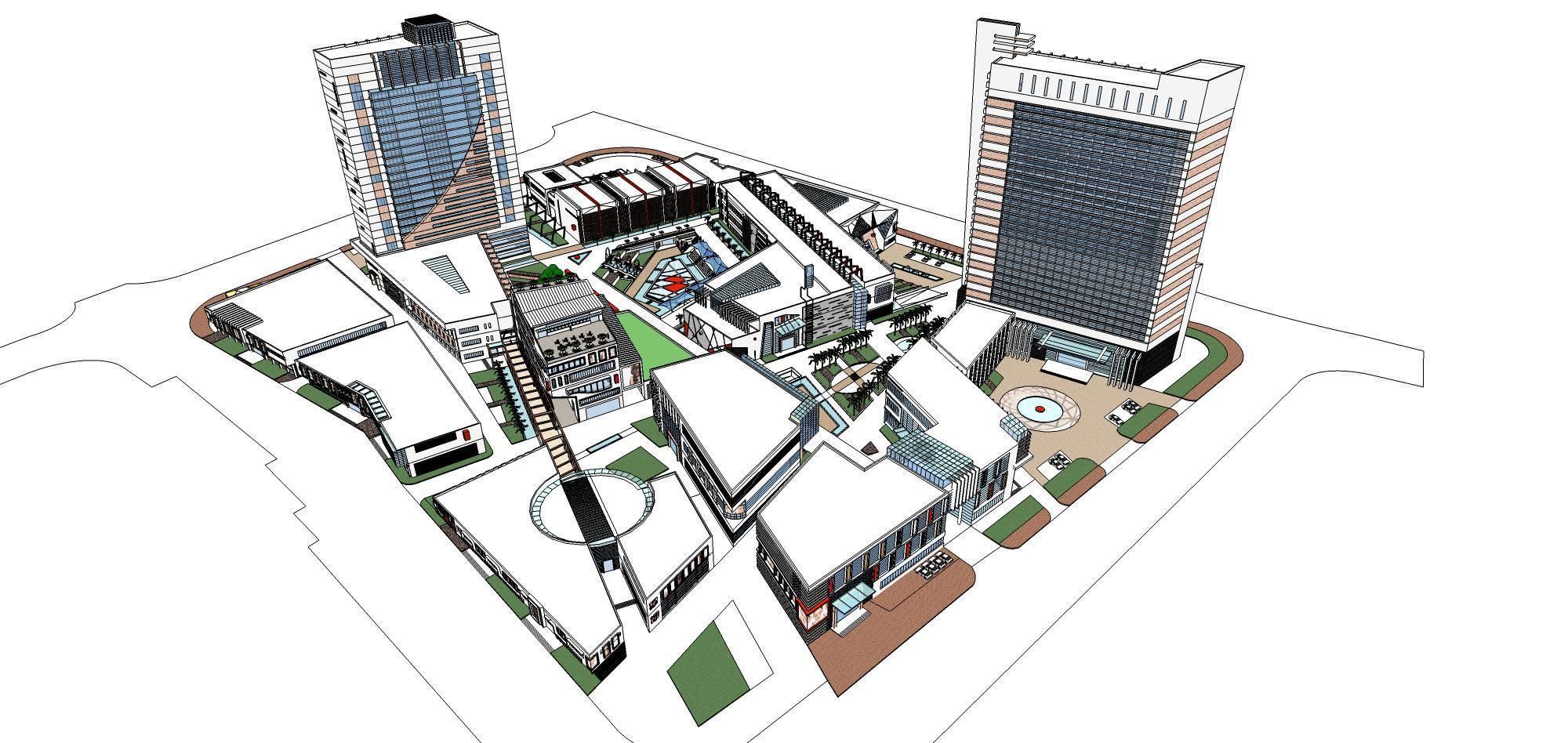 Sketchup Commercial Office Complex 258 3D model_4