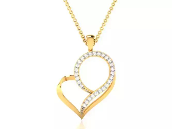 Women Heart Pendant 3dm STL OBJ FBX Render Details