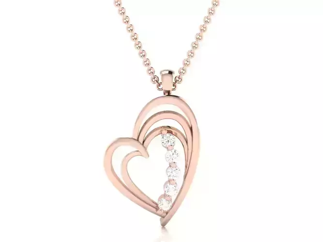 Women Heart Pendant 3dm STL OBJ FBX Render Details