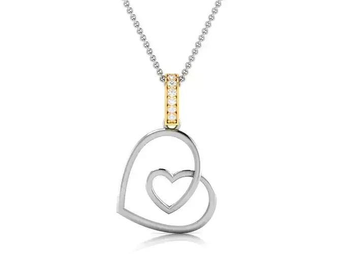 Women Heart Pendant 3dm STL OBJ FBX Render Details 3D print model