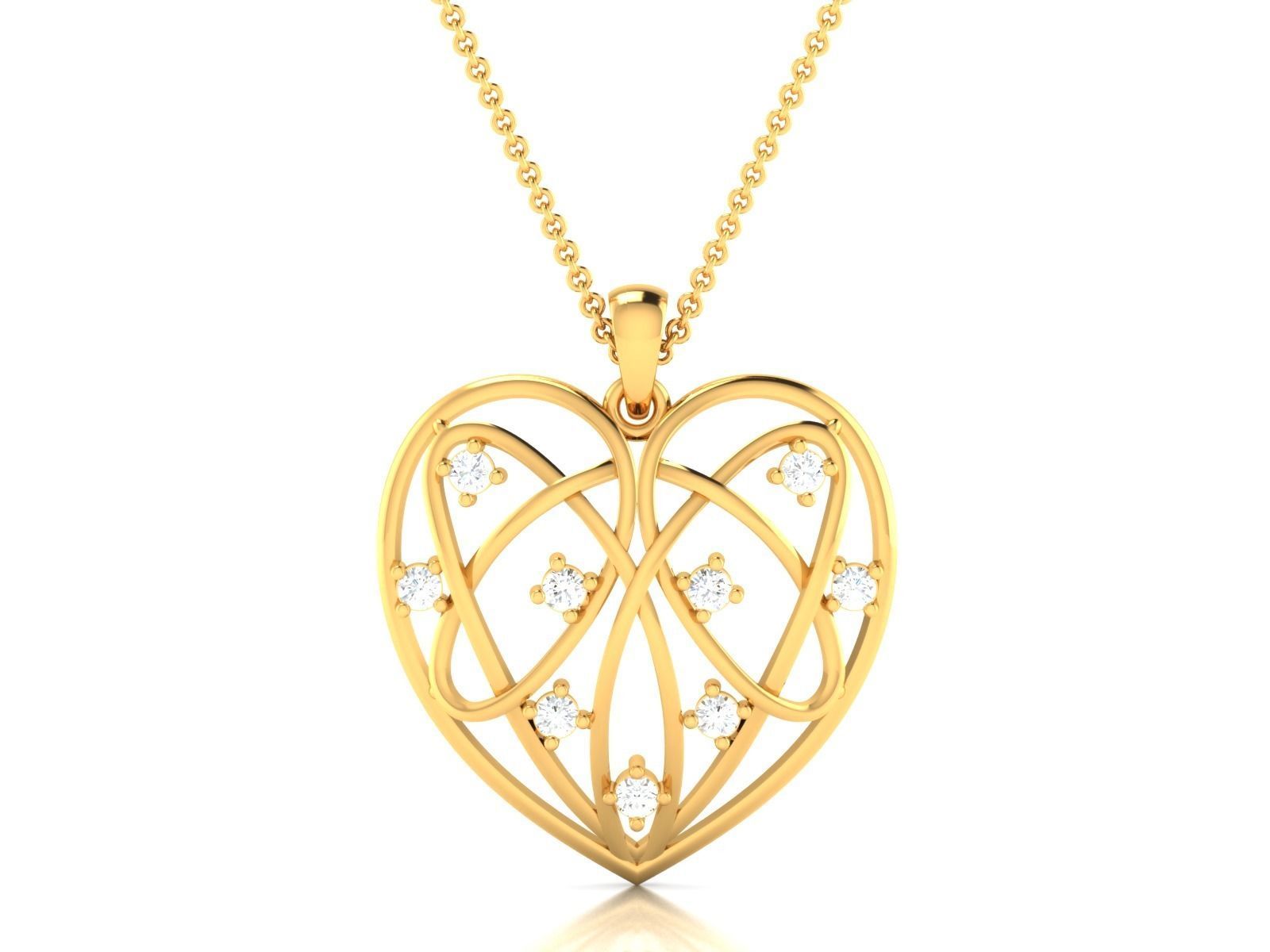 Women Heart Pendant 3dm STL OBJ FBX Render Details 3D print model_3