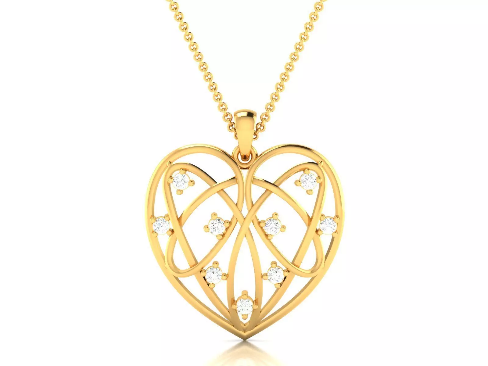 Women Heart Pendant 3dm STL OBJ FBX Render Details 3D print model_0