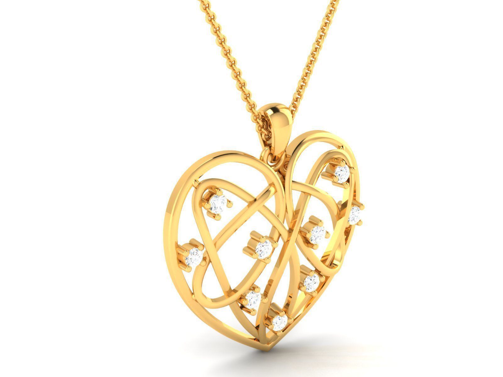 Women Heart Pendant 3dm STL OBJ FBX Render Details 3D print model_1