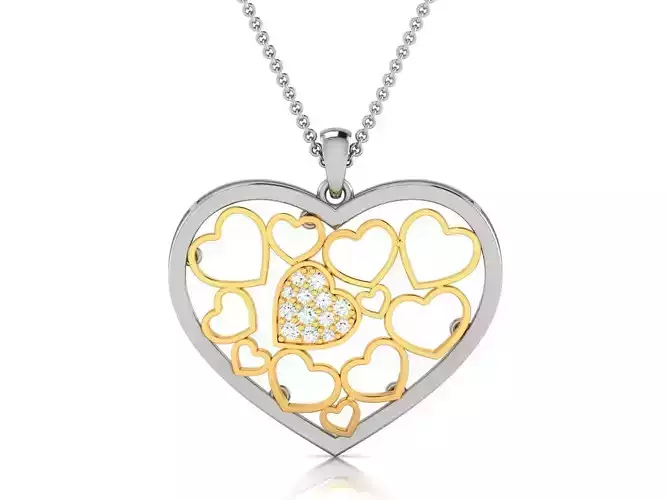 Women Heart Pendant 3dm STL OBJ FBX Render Details